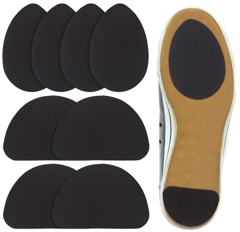 Beautulip Non-Skid Pads for Shoes Noise Reduction Self-Adhesive Slip Resistant Sole Stick Protector Pack of 8 (Black) - Image 1